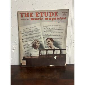 The Etude Vintage Music Magazine August 1943 World War II Ephemera Old Crafts